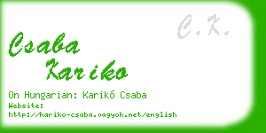 csaba kariko business card